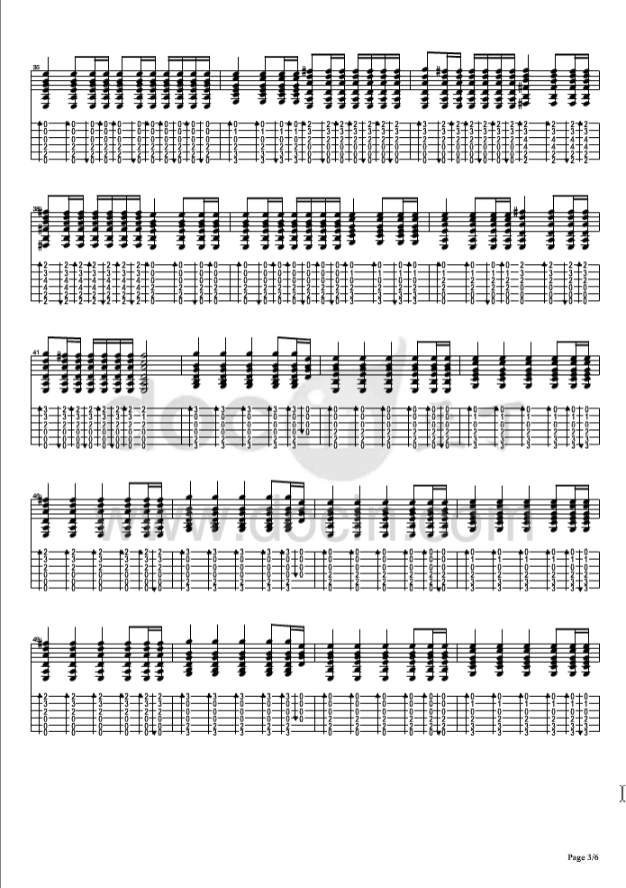 深夜吉他谱,原版李德银歌曲,简单C调弹唱教学,豆丁网版六线指弹简谱图