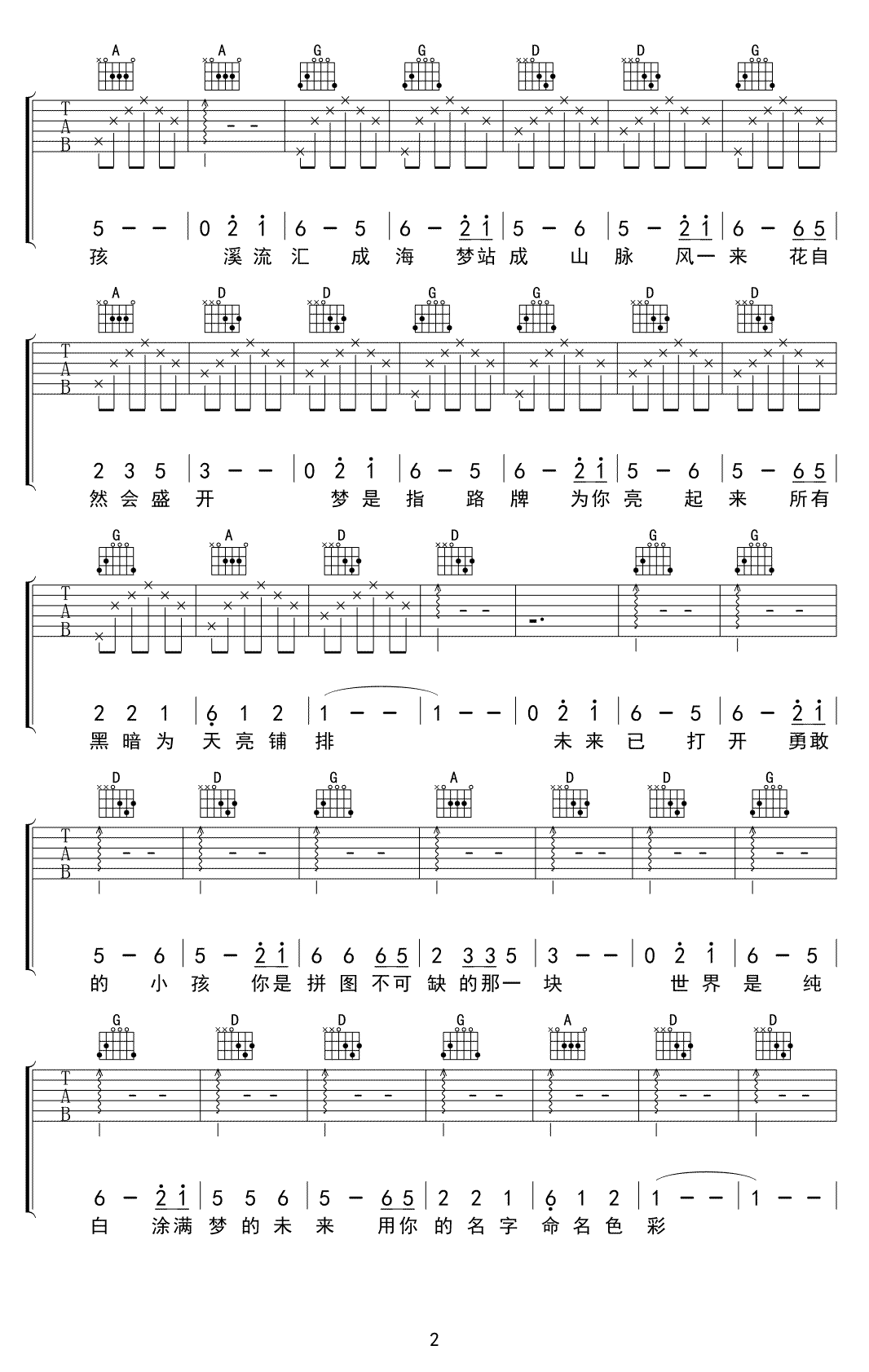苔吉他谱,原版梁俊歌曲,简单D调弹唱教学,易唱网版六线指弹简谱图
