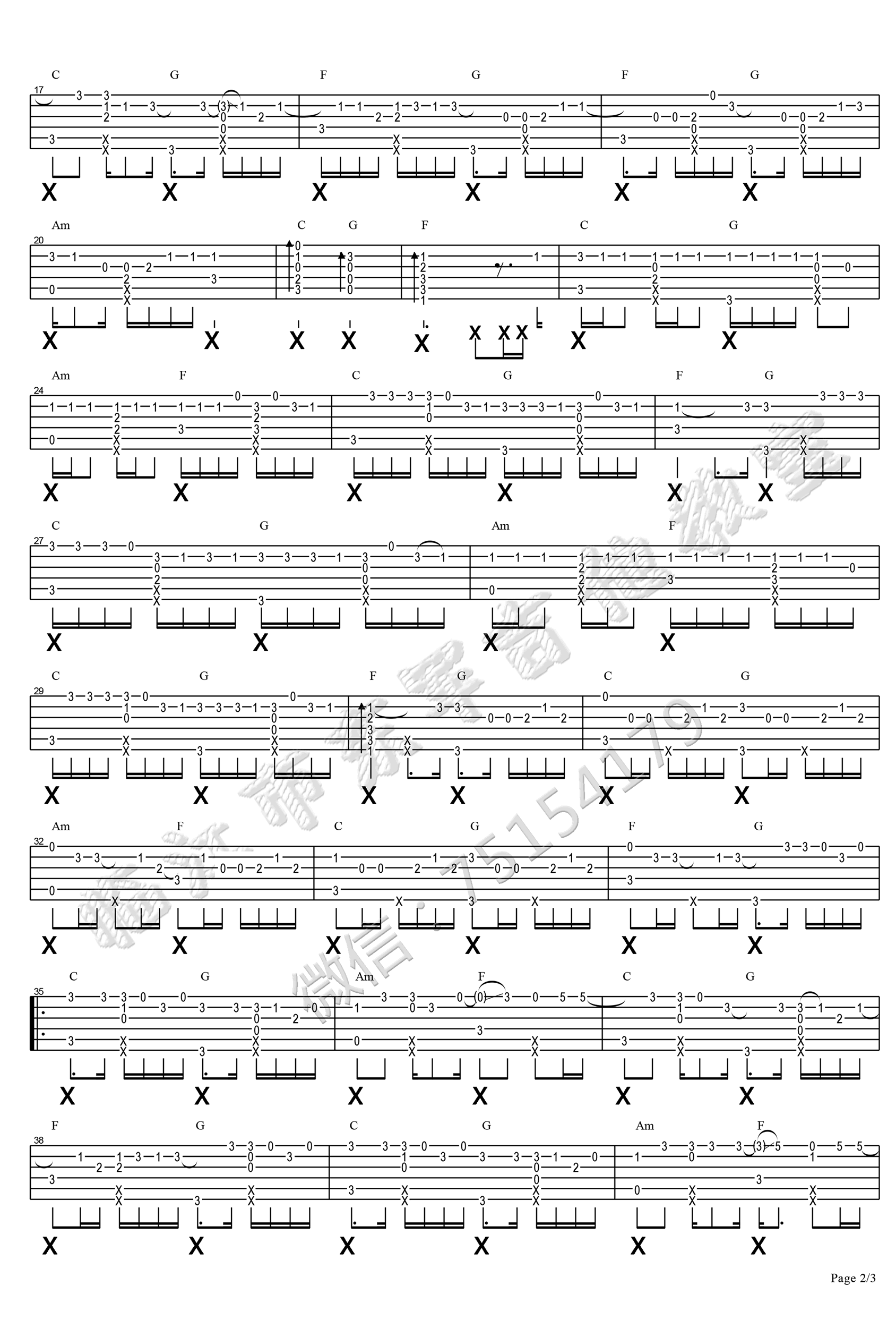 去年夏天指弹谱王大,家家歌曲,简单指弹教学简谱,东军吉他六线谱图片