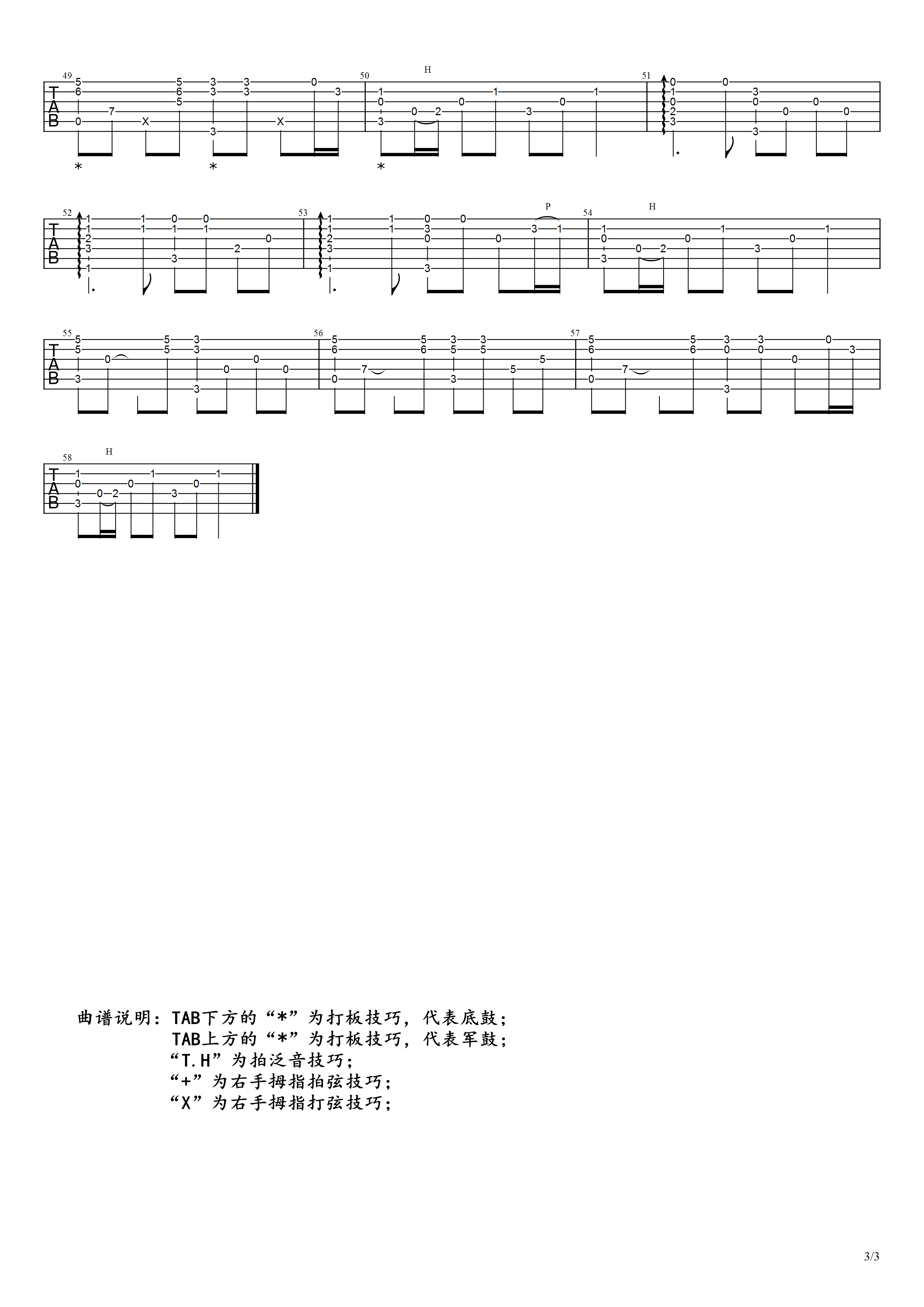 Amani吉他谱,简单原版指弹曲谱,Beyon高清六线谱附歌词