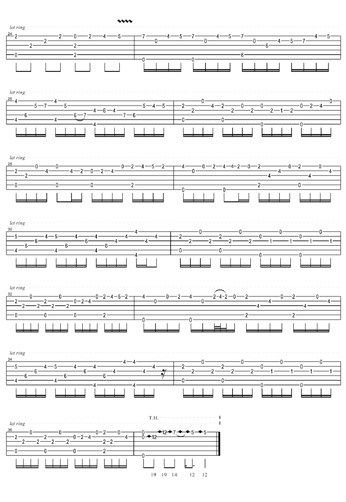 卡农吉他谱,原版佚名歌曲,简单指弹曲谱,高清六线乐谱视频教学