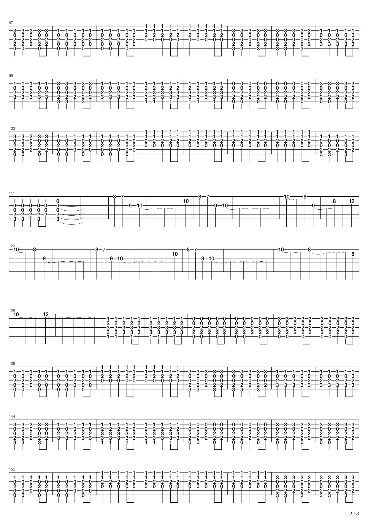 一辈子的孤单吉他谱,C调完整版高清简单谱教学简谱,刘若英六线谱原版六线谱图片